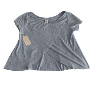 NWT Maaji Size Large Blue Tulip Petal Short Sleeve Top